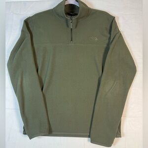 The North Face Men's Olive Green 3/4 Zip-Up Fleece Size Small